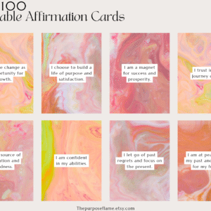 100 Affirmations Cards for Ambitious Women (print & cut)