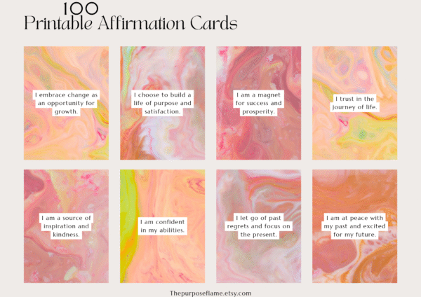 100 Affirmations Cards for Ambitious Women (print & cut)